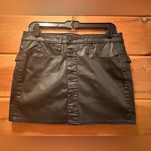 Rock Republic Mini Skirt Women Size 8 Faux Leather Micro Button Fly